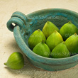 "GREEN FIGS IN BLUE BOWL" stock image No.000760